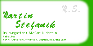 martin stefanik business card